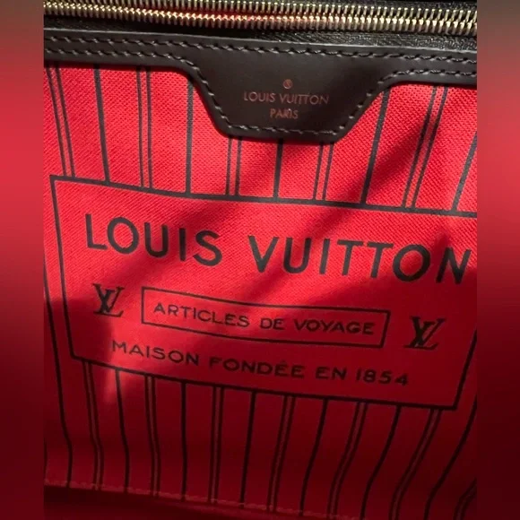 Louis Vuitton Brown and Black Checkered Tote Bag - Picture 6 of 8